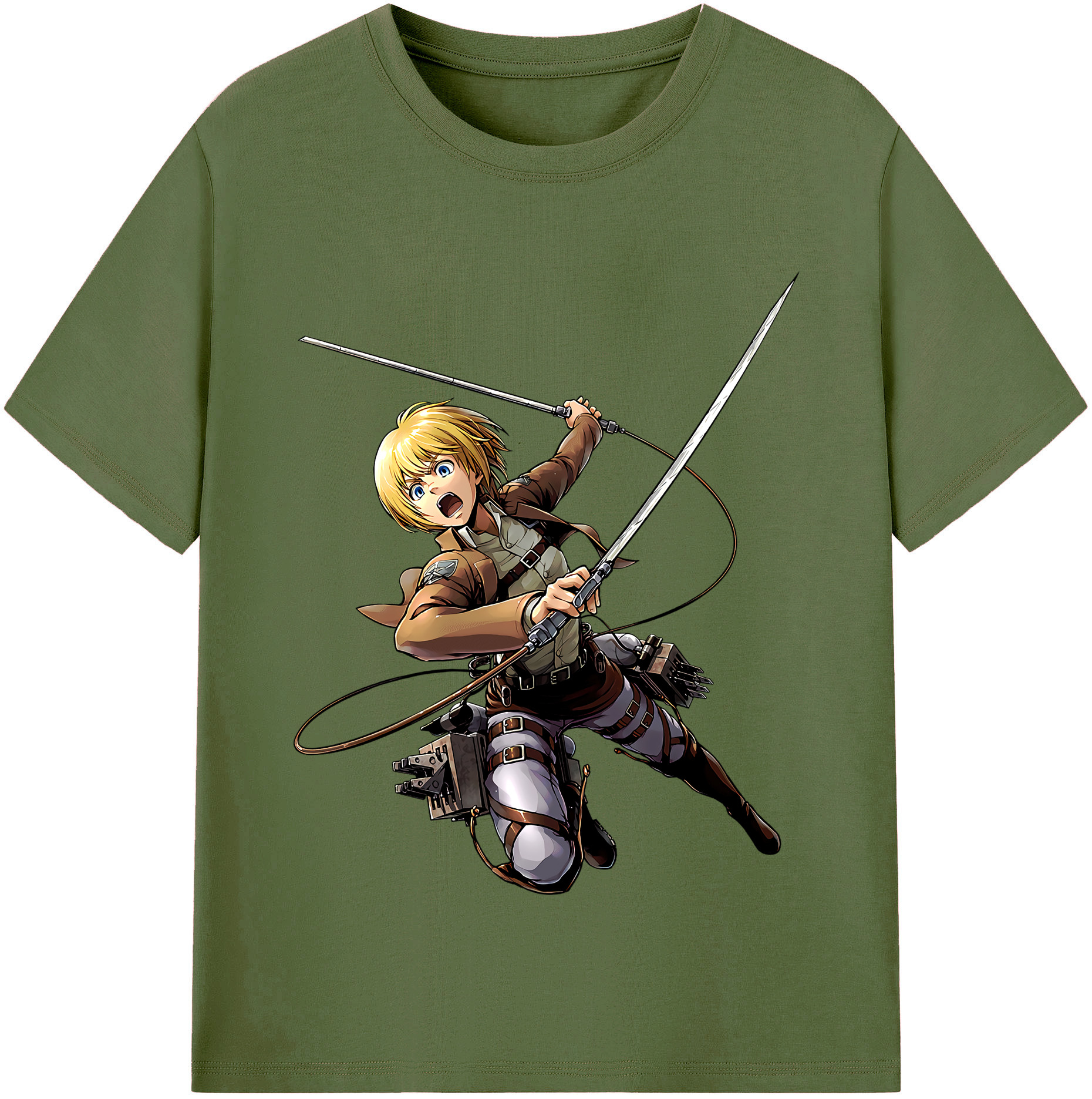 （画像用） 進撃の巨人 アルミン·アルレルト Attack on Titan Armin Arlert 綿100％半袖Tシャツ（フロントプリント）